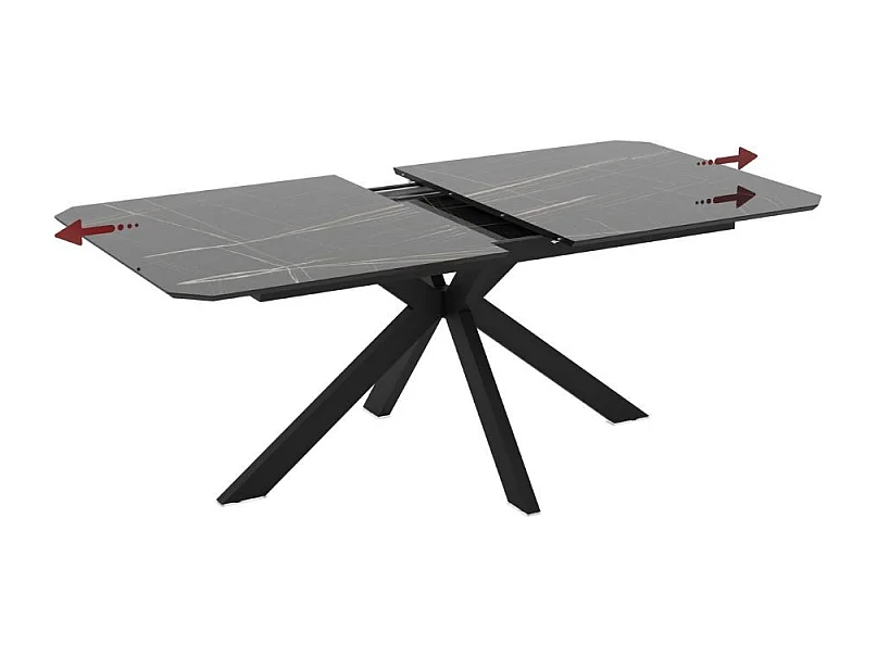 Tavolo allungabile Opera effetto marmo nero gold lucido 180x100x76H