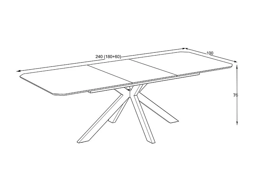 Tavolo allungabile Opera effetto marmo nero gold lucido 180x100x76H