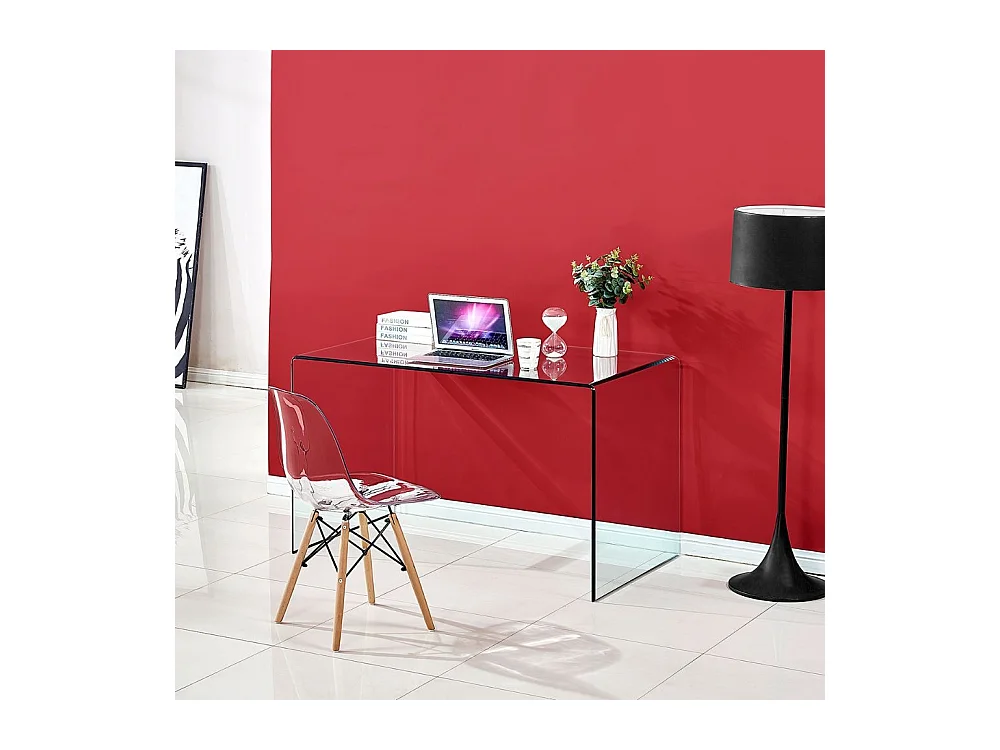 Tavolo scrivania in vetro temperato Tamerice 125x70x75H
