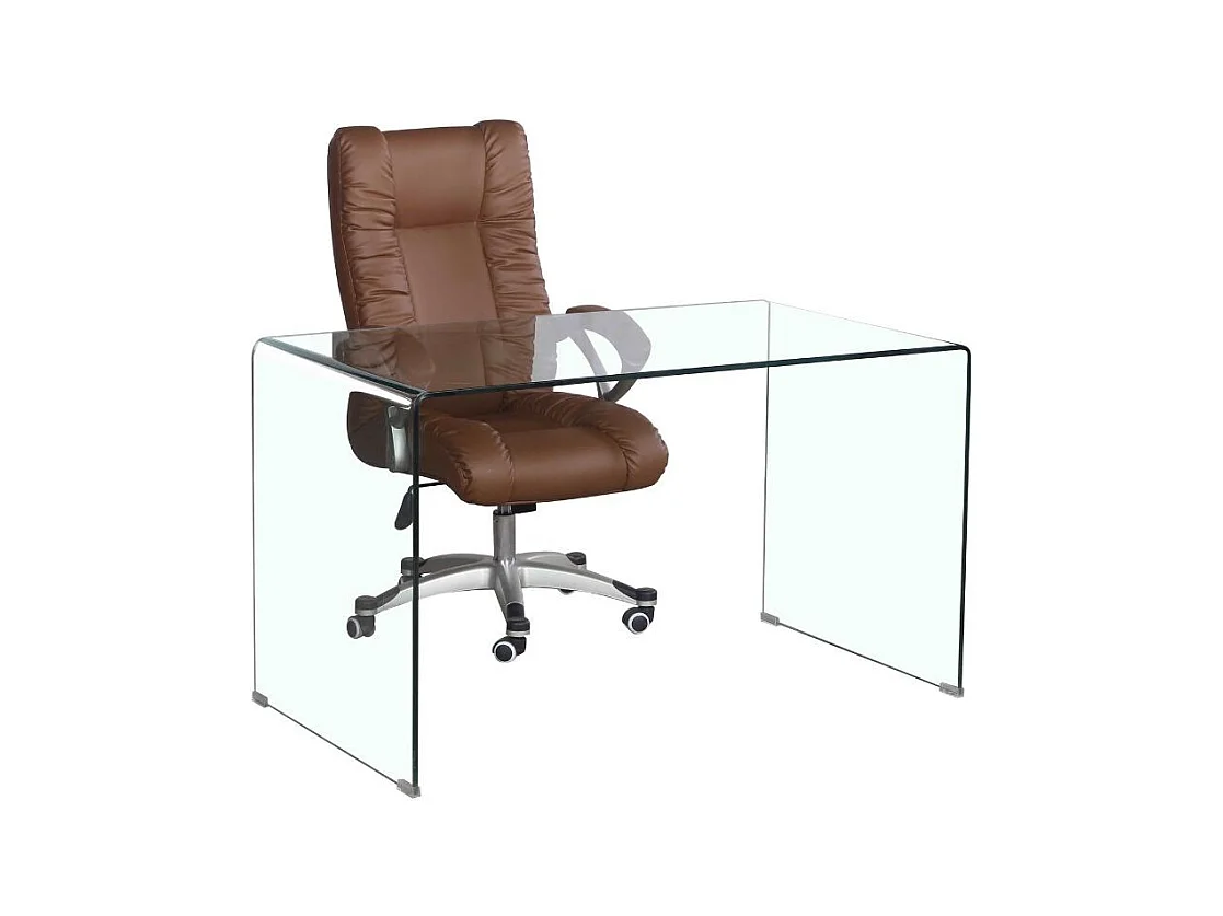 Tavolo scrivania in vetro temperato Tamerice 125x70x75H