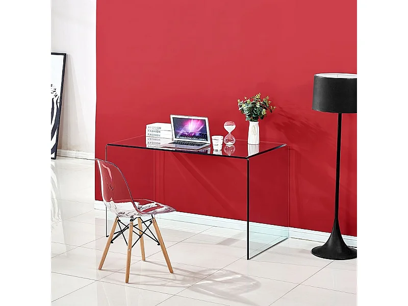 Tavolo scrivania in vetro temperato Tamerice 125x70x75H
