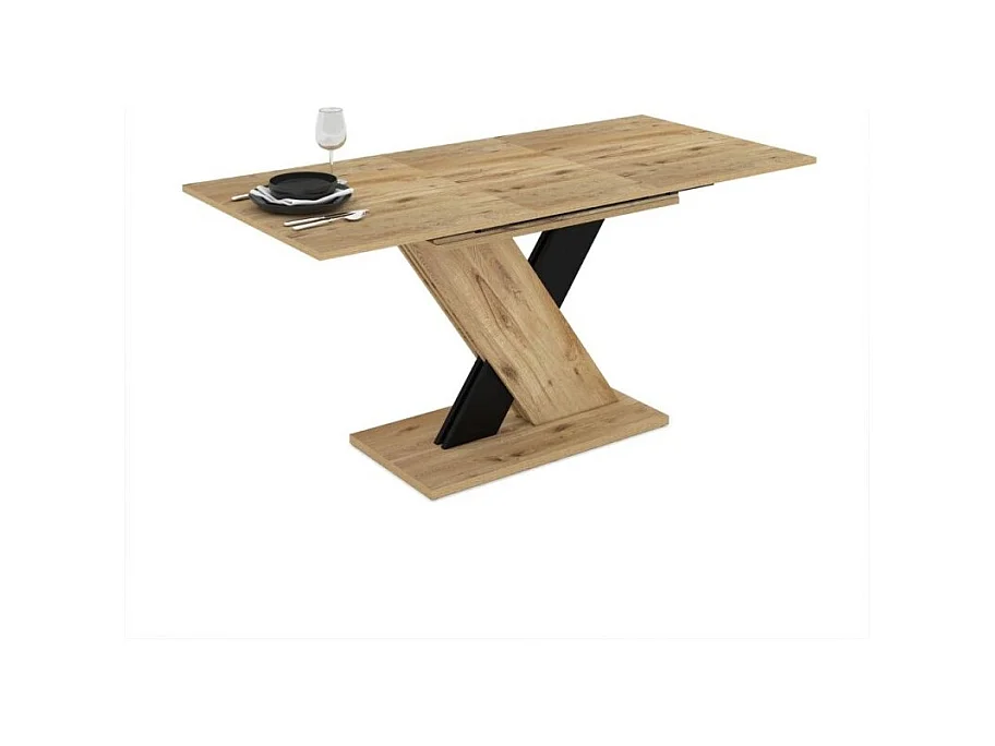Tavolo allungabile rovere con dettaglio nero Axi 120x75x76H