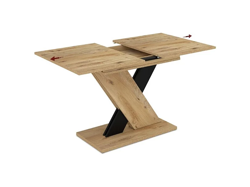 Tavolo allungabile rovere con dettaglio nero Axi 120x75x76H