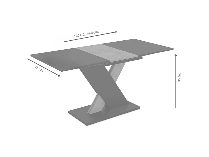 Tavolo allungabile rovere con dettaglio nero Axi 120x75x76H