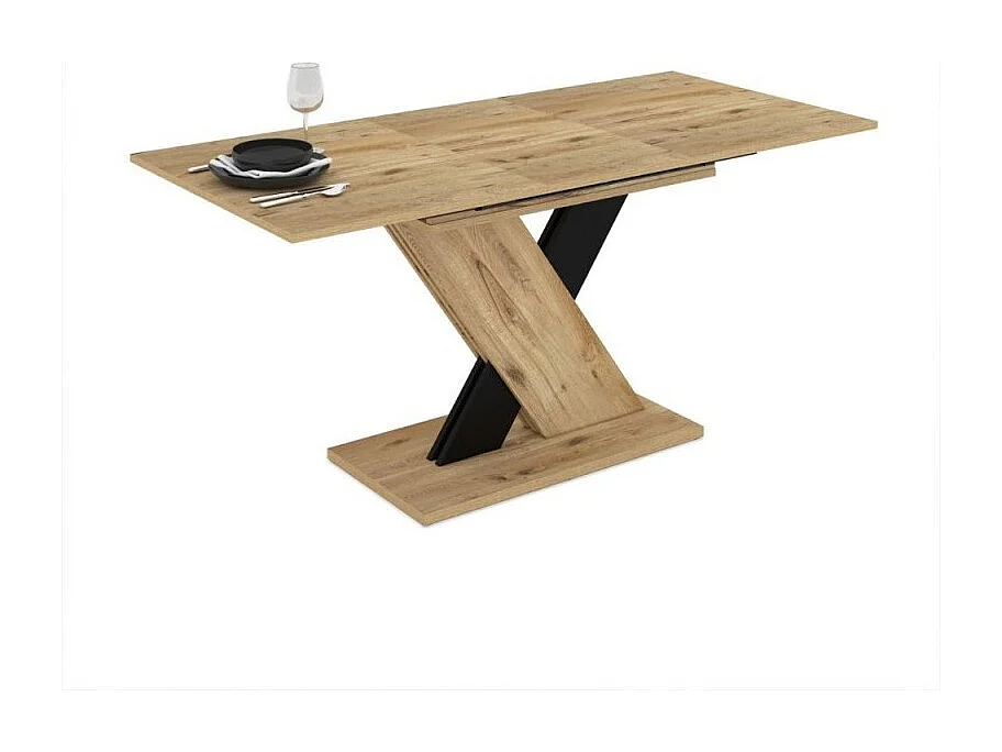 Tavolo allungabile rovere con dettaglio nero Axi 120x75x76H