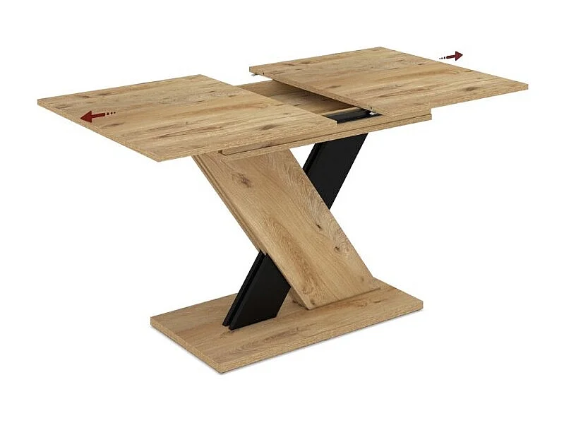 Tavolo allungabile rovere con dettaglio nero Axi 120x75x76H