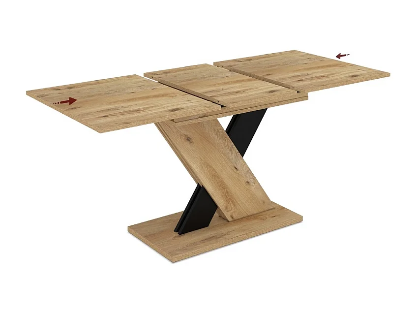 Tavolo allungabile rovere con dettaglio nero Axi 120x75x76H