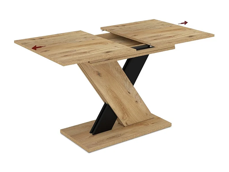 Tavolo allungabile rovere con dettaglio nero Axi 120x75x76H