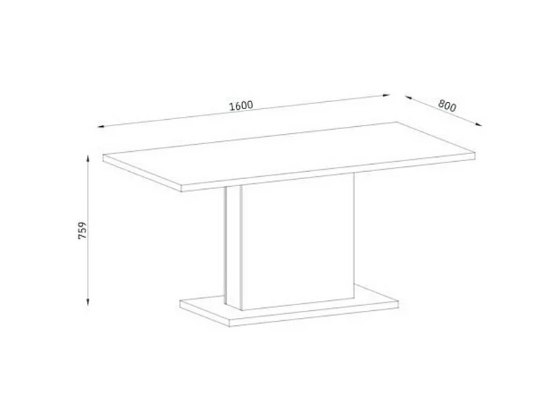 Tavolo rettangolare Follow162 160x80x76h colore rovere