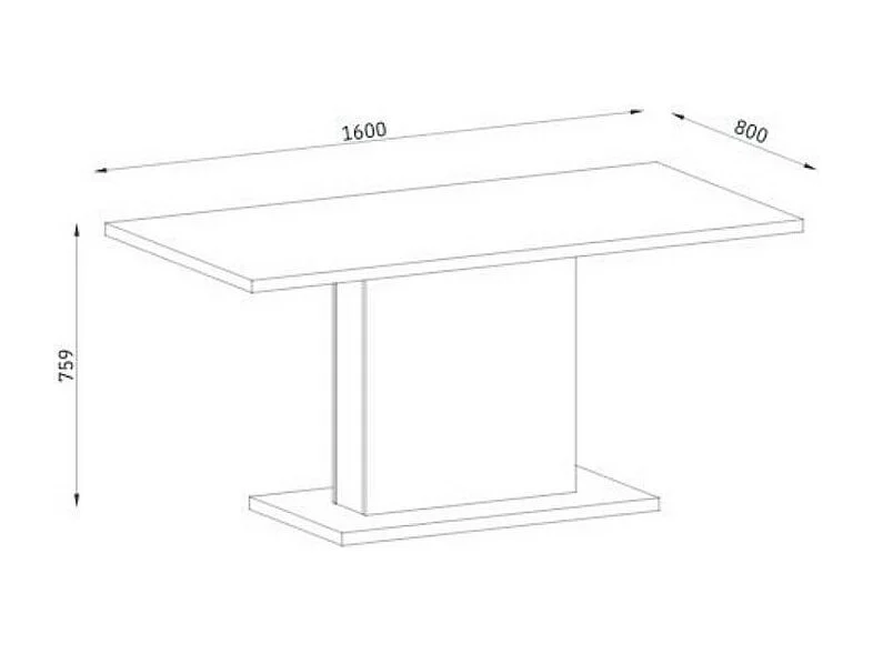 Tavolo rettangolare Follow162 160x80x76h colore rovere