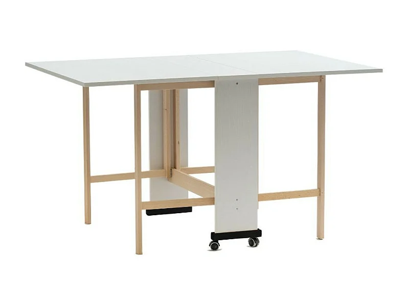 Tavolo Salvaspazio Trio Pieghevole 24x90x78 cm Bianco Frassinato