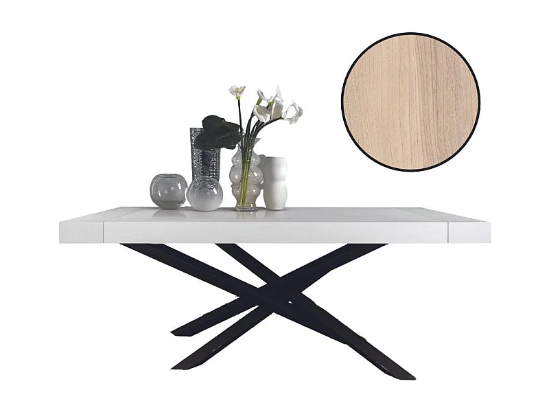 Tavolo allungabile Gondar 160x90 colore olmo con base iron grafite