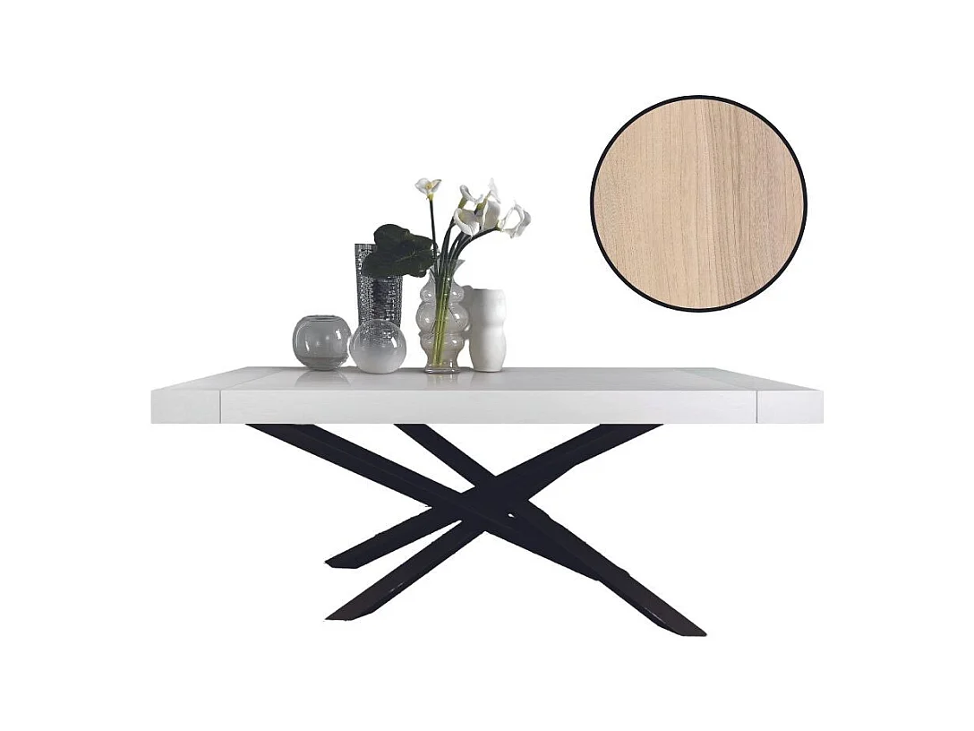 Tavolo allungabile Gondar 160x90 colore olmo con base iron grafite