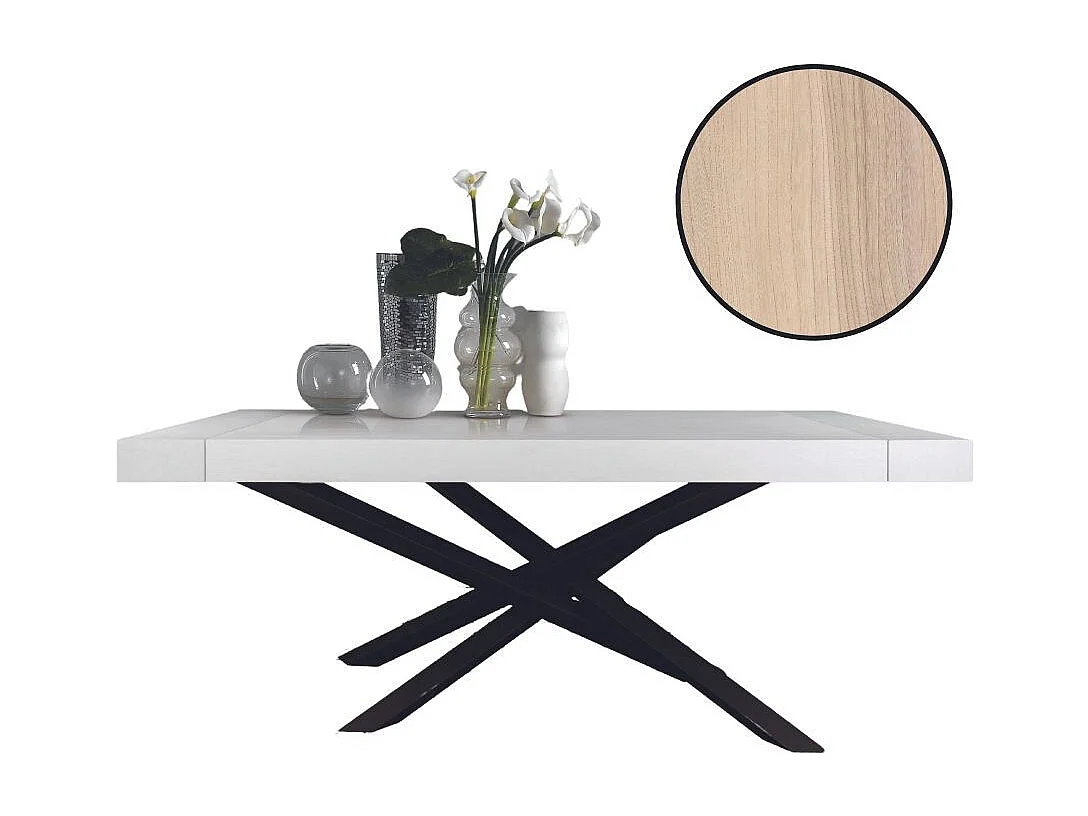 Tavolo allungabile Gondar 160x90 colore olmo con base iron grafite