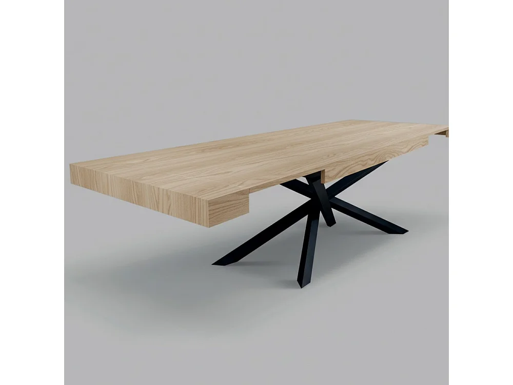 Tavolo allungabile Gondar 160x90 colore olmo con base iron grafite