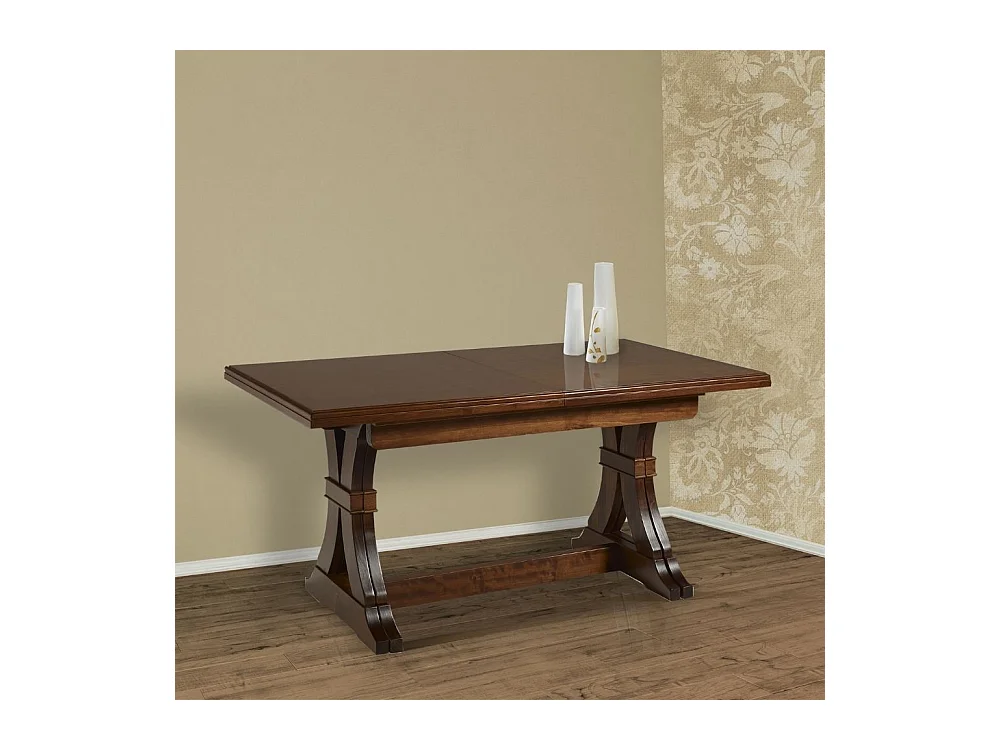 Tavolo allungabile Polignano in legno massello 180x85x79H colore noce antico