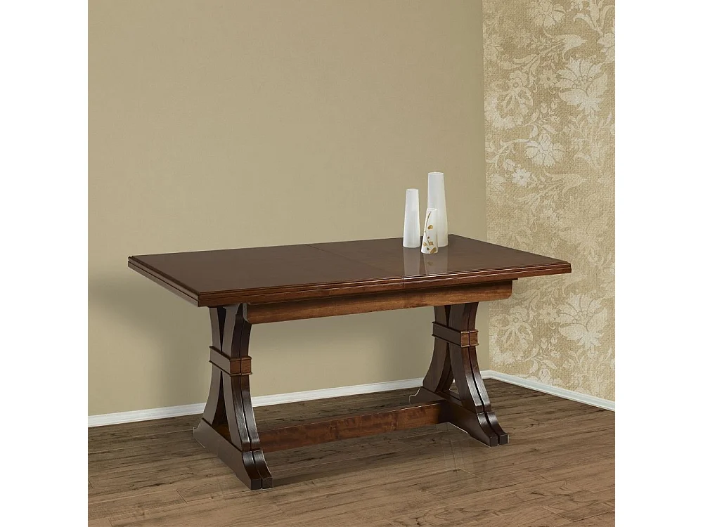 Tavolo allungabile Polignano in legno massello 180x85x79H colore noce antico