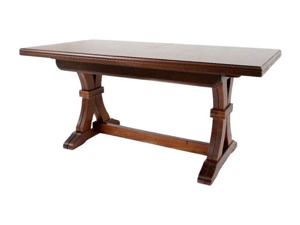 Tavolo allungabile Polignano in legno massello 180x85x79H colore noce antico