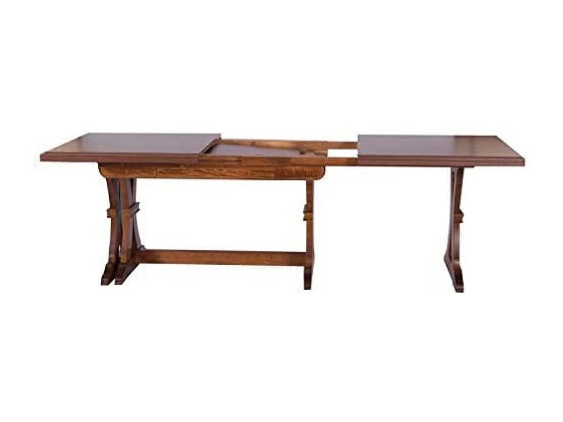 Tavolo allungabile Polignano in legno massello 180x85x79H colore noce antico