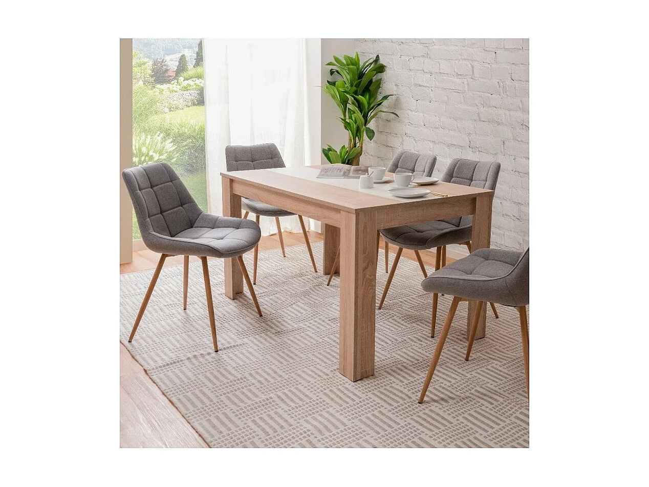 Tavolo da pranzo con pannello centrale Niklas colore rovere