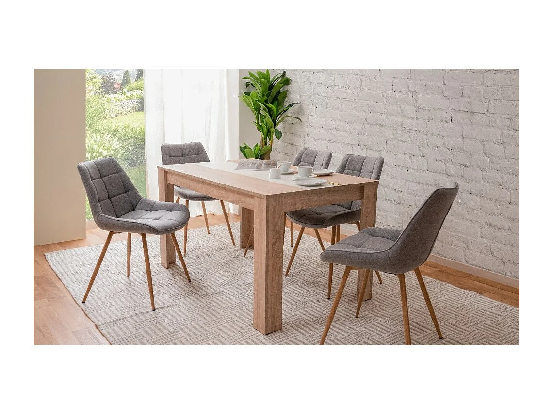 Tavolo da pranzo con pannello centrale Niklas colore rovere