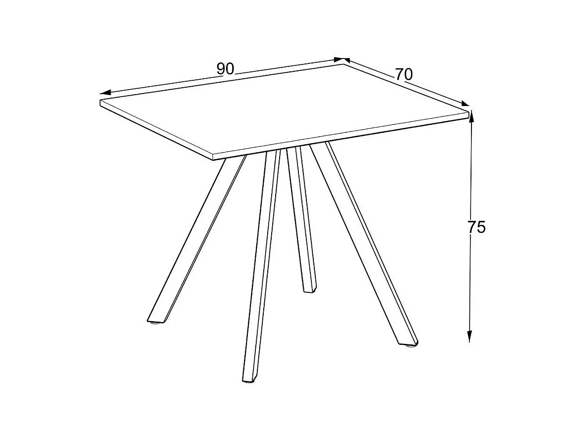Tavolo rettangolare Fisso rovere Lucas: Eleganza e Stile 90x70x75H