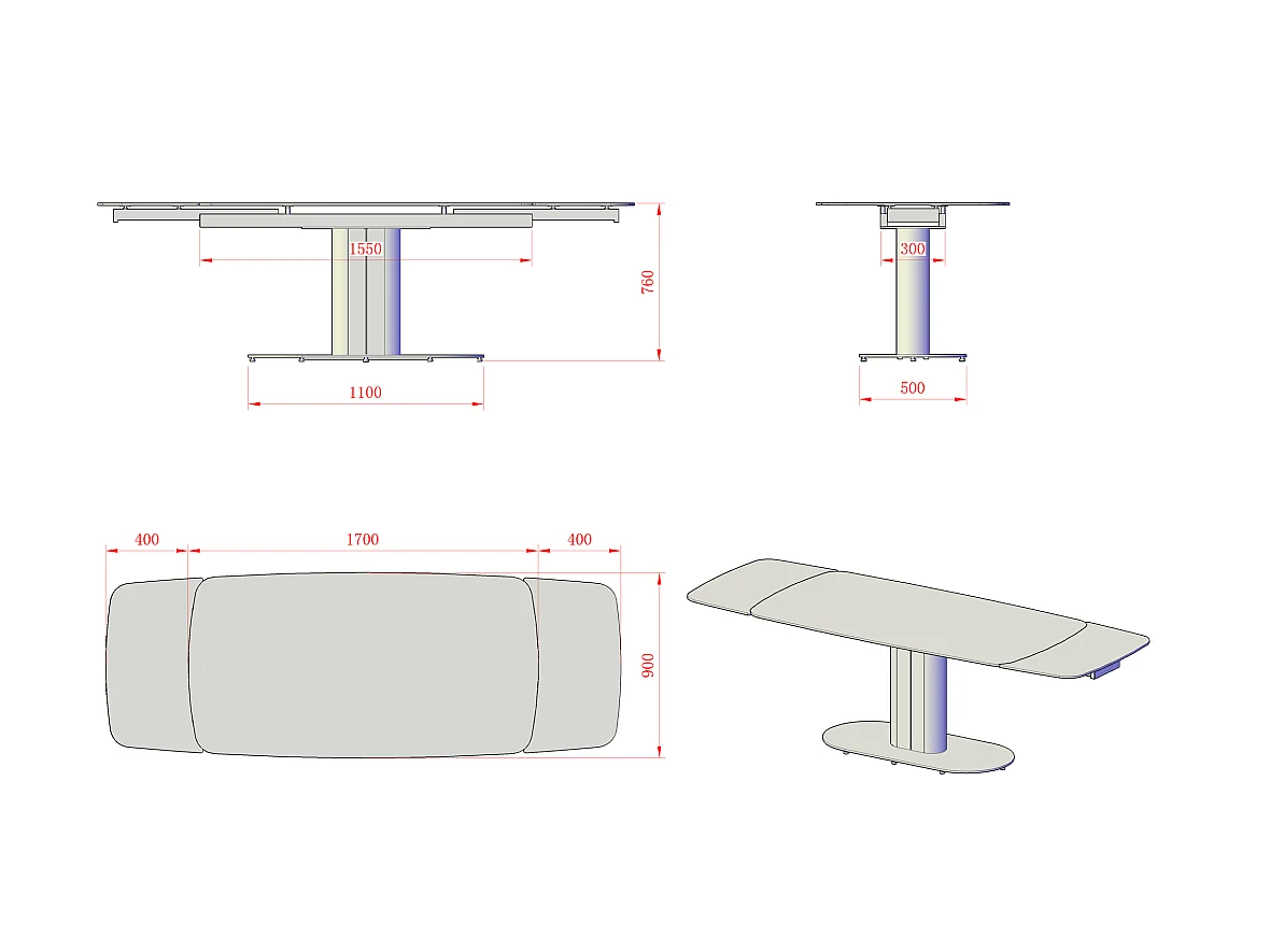 Tavolo allungabile Vesta top ceramica marrone atene lucido e base in metallo oro 170x90x76h