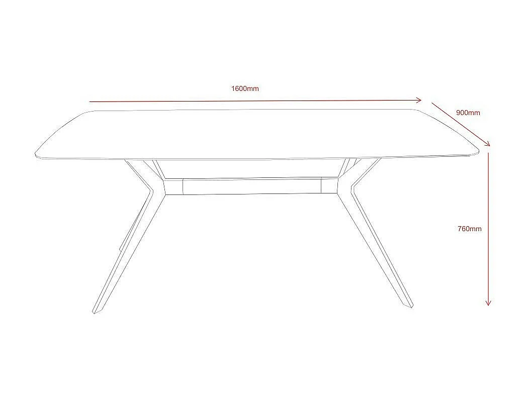 Tavolo fisso piano ceramica effetto marmo nero opaco Callista 160x90x76H