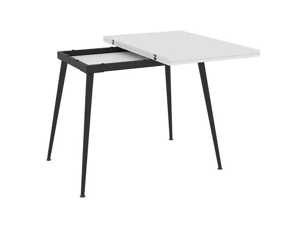 Tavolo allungabile e girevole bianco Lilis 90x60x75H