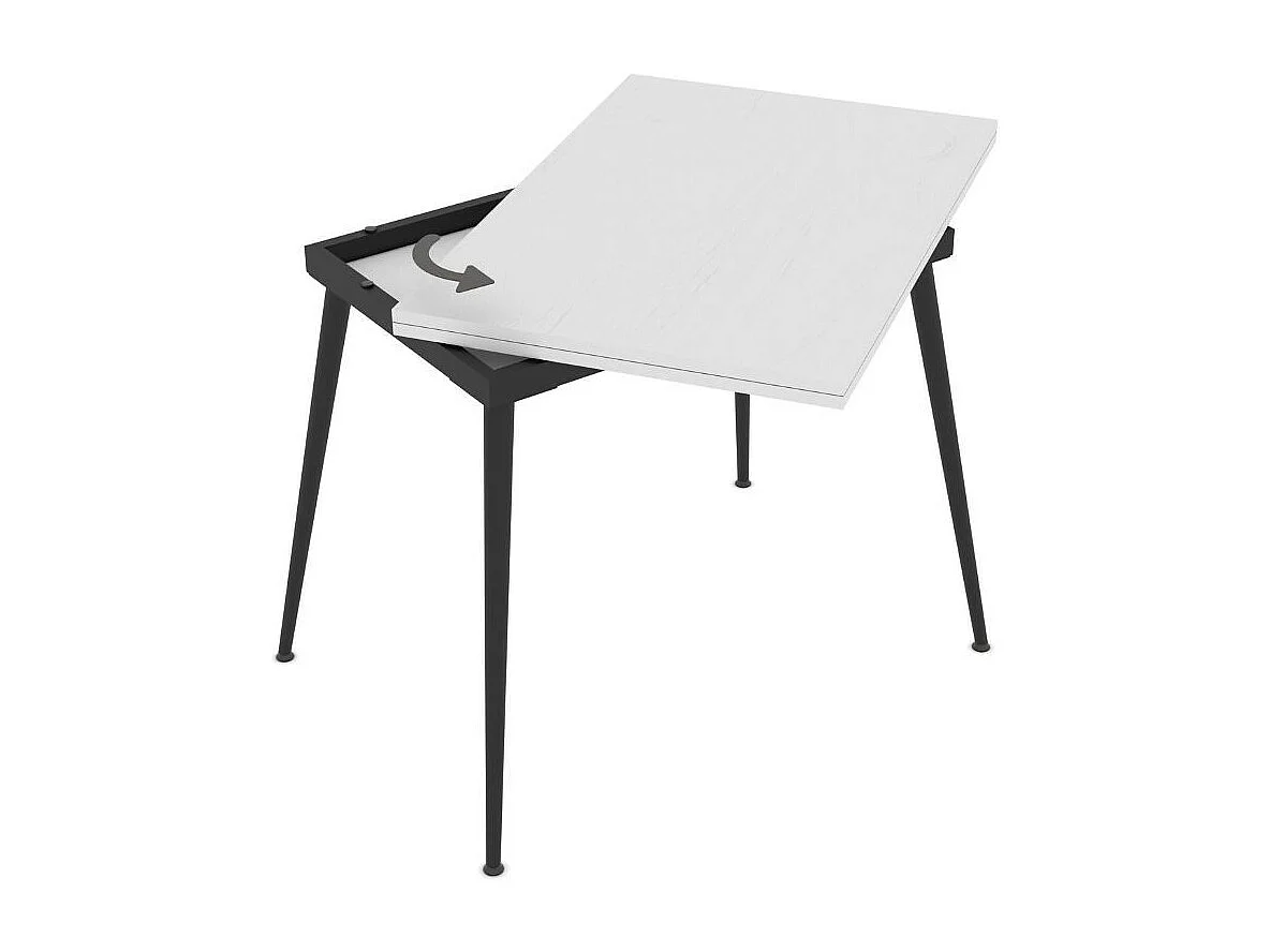 Tavolo allungabile e girevole bianco Lilis 90x60x75H