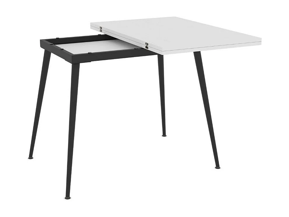 Tavolo allungabile e girevole bianco Lilis 90x60x75H