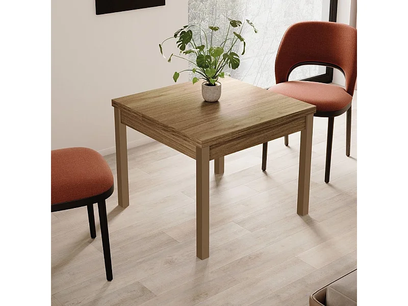 Tavolo raddoppiabile Firenze 90x90 colore noce naturale