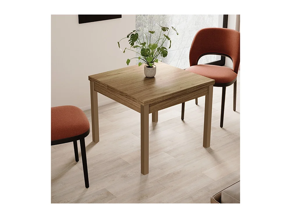 Tavolo raddoppiabile Firenze 90x90 colore noce naturale