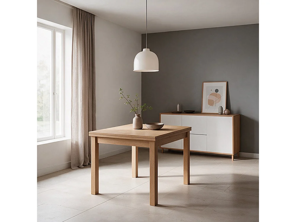 Tavolo raddoppiabile Firenze 90x90 colore noce naturale