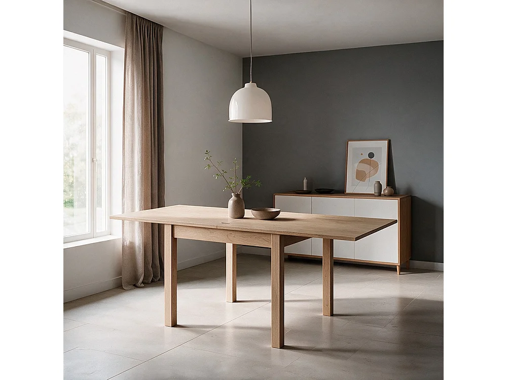 Tavolo raddoppiabile Firenze 90x90 colore noce naturale
