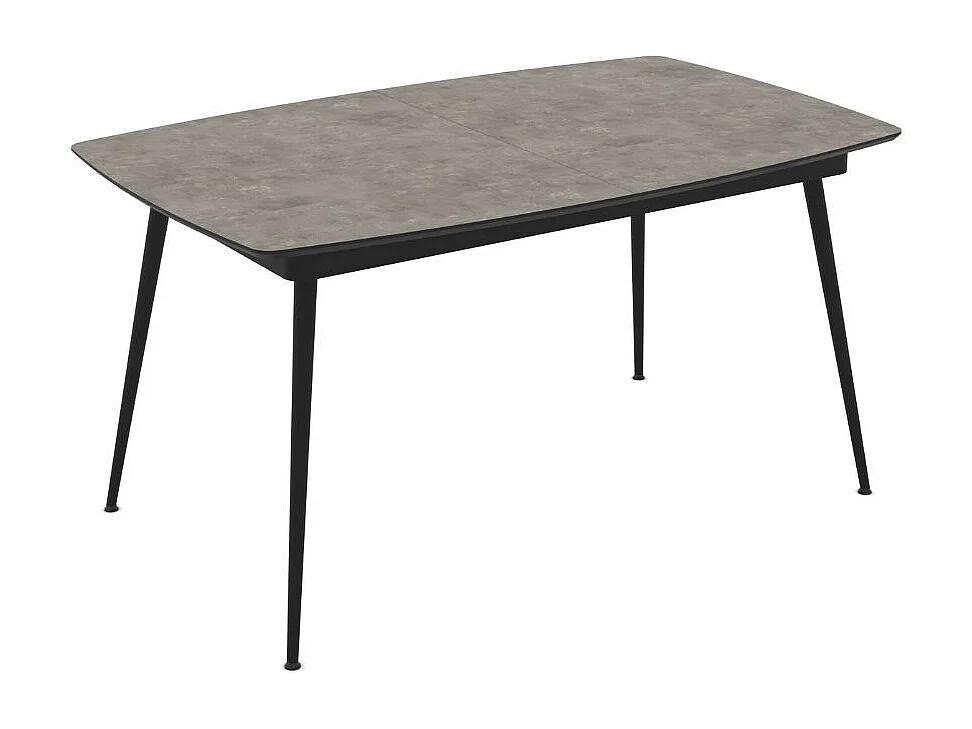 Tavolo allungabile Yense colore cemento con gambe nere 145x80x75H