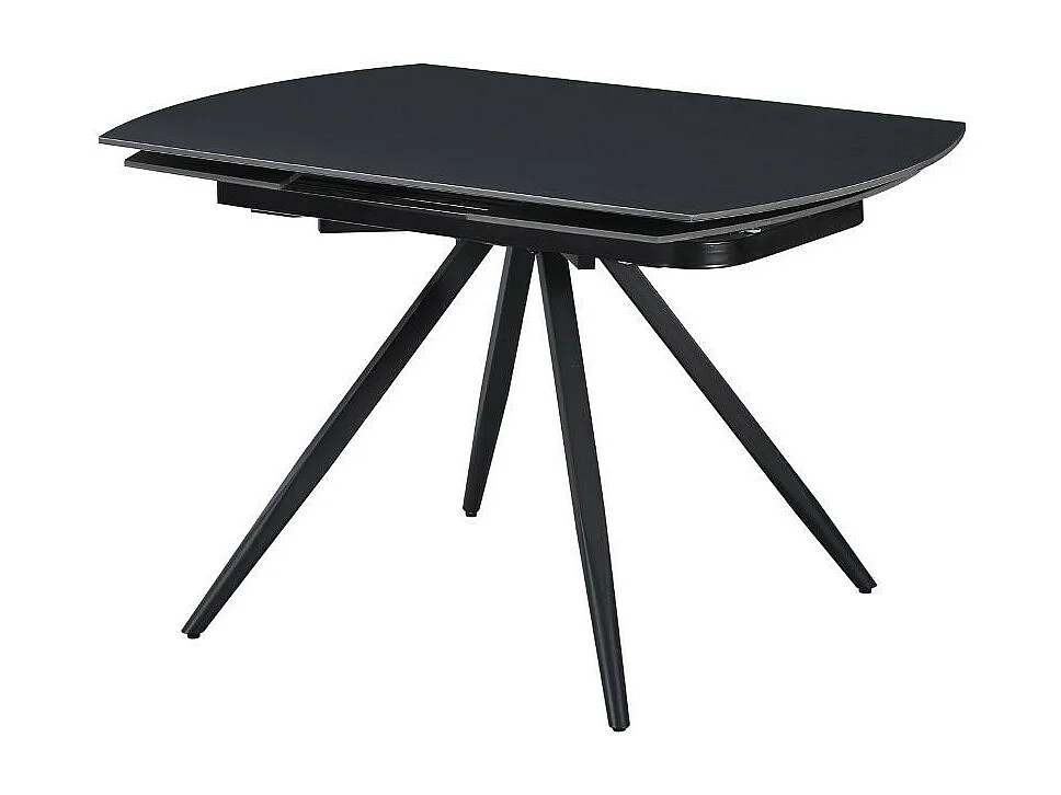 Tavolo girevole allungabile Kitti con piano in ceramica effetto marmo nero opaco 120x88x76H