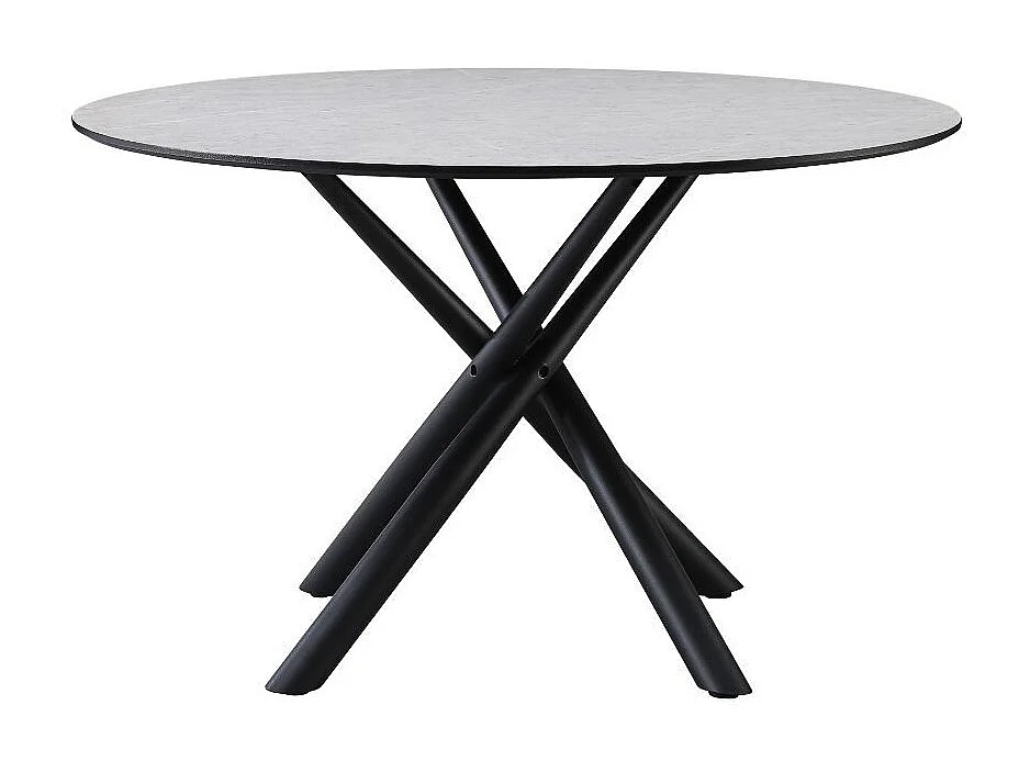 Tavolo rotondo Logan piano cemento e gambe nere 120x120x76.5H