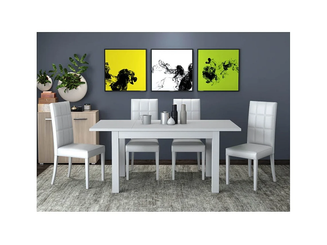 Tavolo allungabile Firenze 140x85 colore bianco frassinato