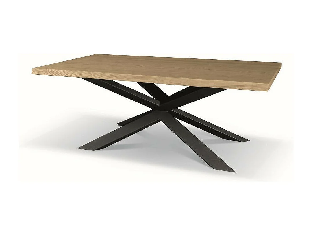 Tavolo Taranta con piano in legno e struttura acciaio