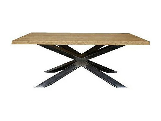 Tavolo Taranta con piano in legno e struttura acciaio