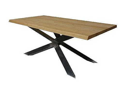 Tavolo Taranta con piano in legno e struttura acciaio