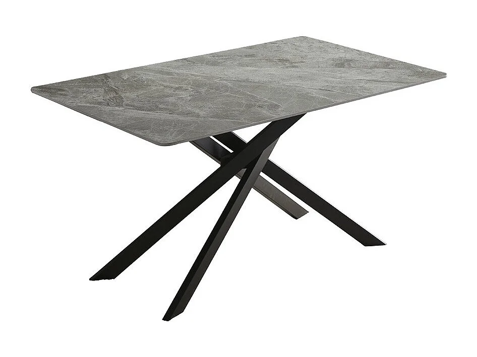 Tavolo rettangolare Pacific piano in ceramica effetto marmo grigio lucido