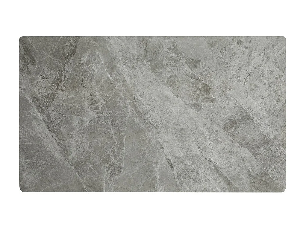 Tavolo rettangolare Pacific piano in ceramica effetto marmo grigio lucido