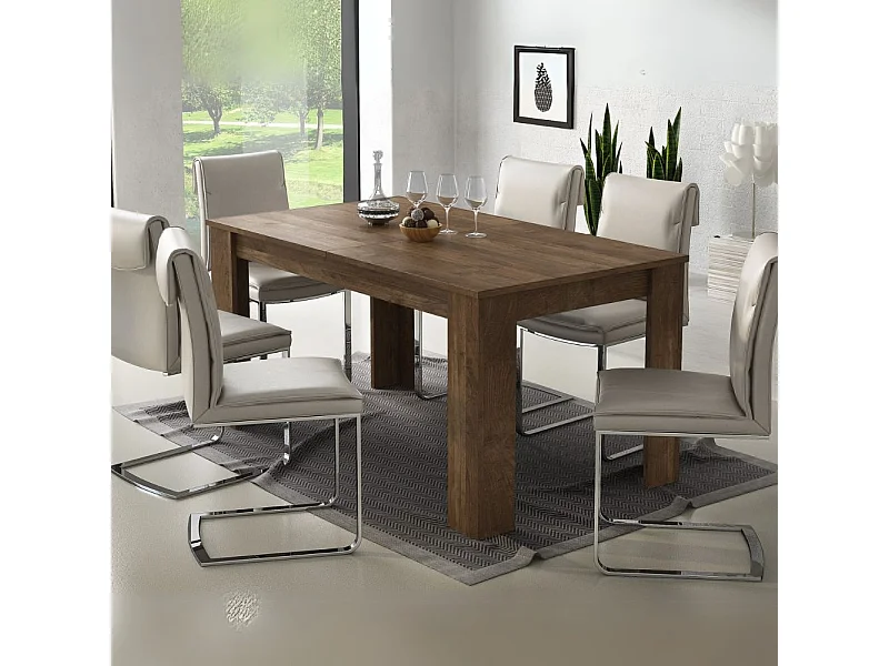 Tavolo rettangolare allungabile colore noce eastwood Anthony 160x88x75H stile shabby