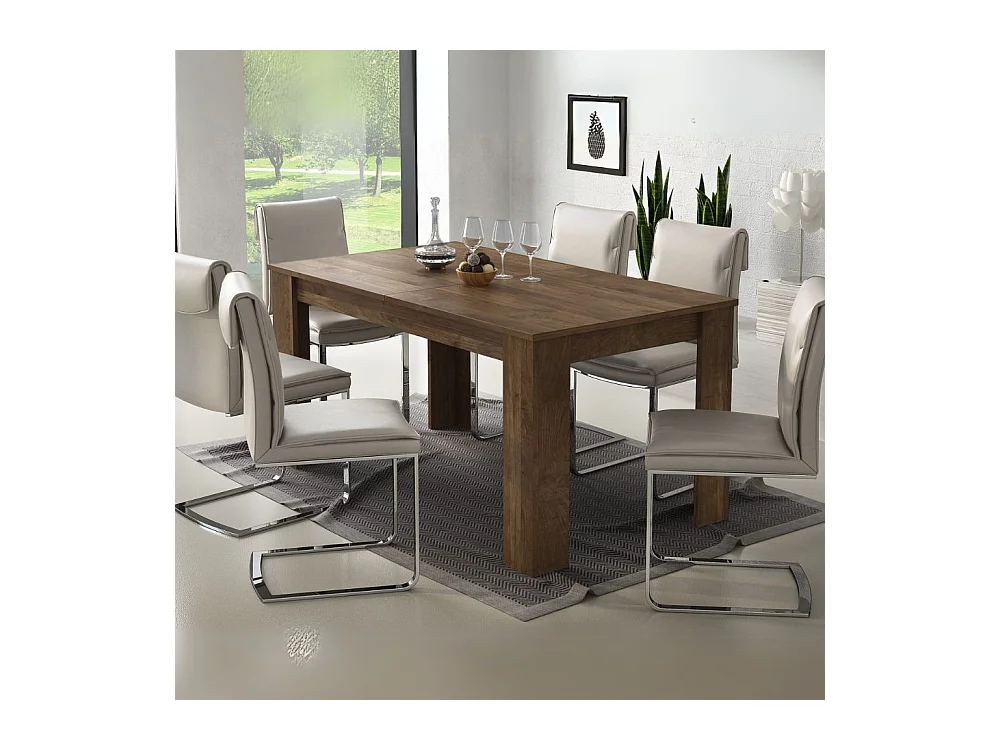 Tavolo rettangolare allungabile colore noce eastwood Anthony 160x88x75H stile shabby