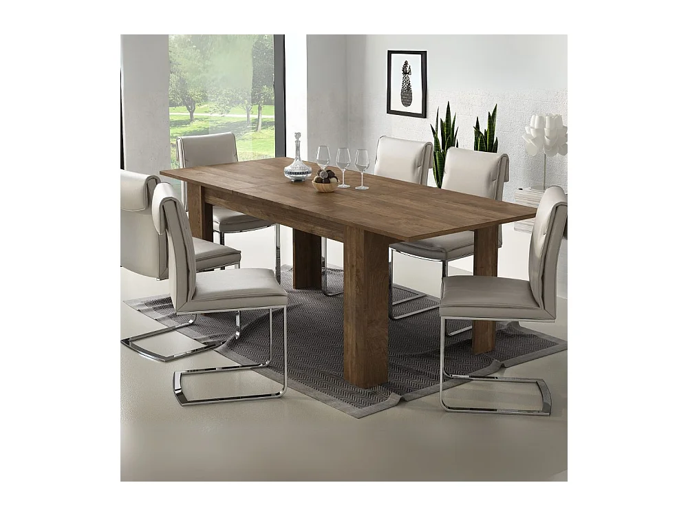 Tavolo rettangolare allungabile colore noce eastwood Anthony 160x88x75H stile shabby