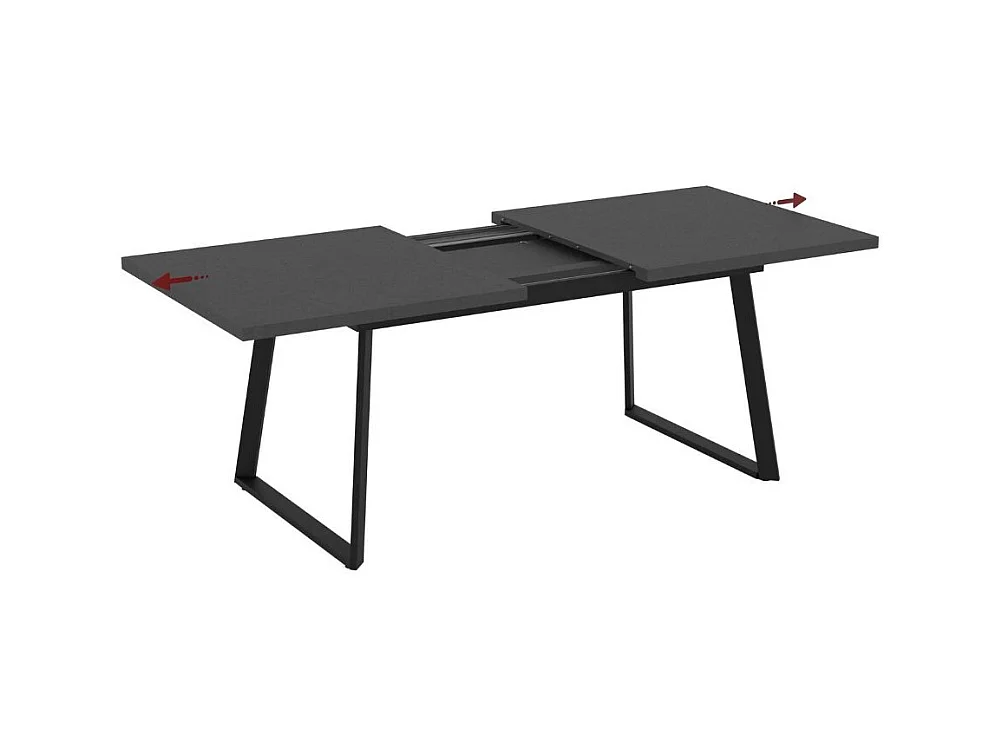 Tavolo allungabile piano ossido e gambe in metallo nero Lavinya 170x90x75h