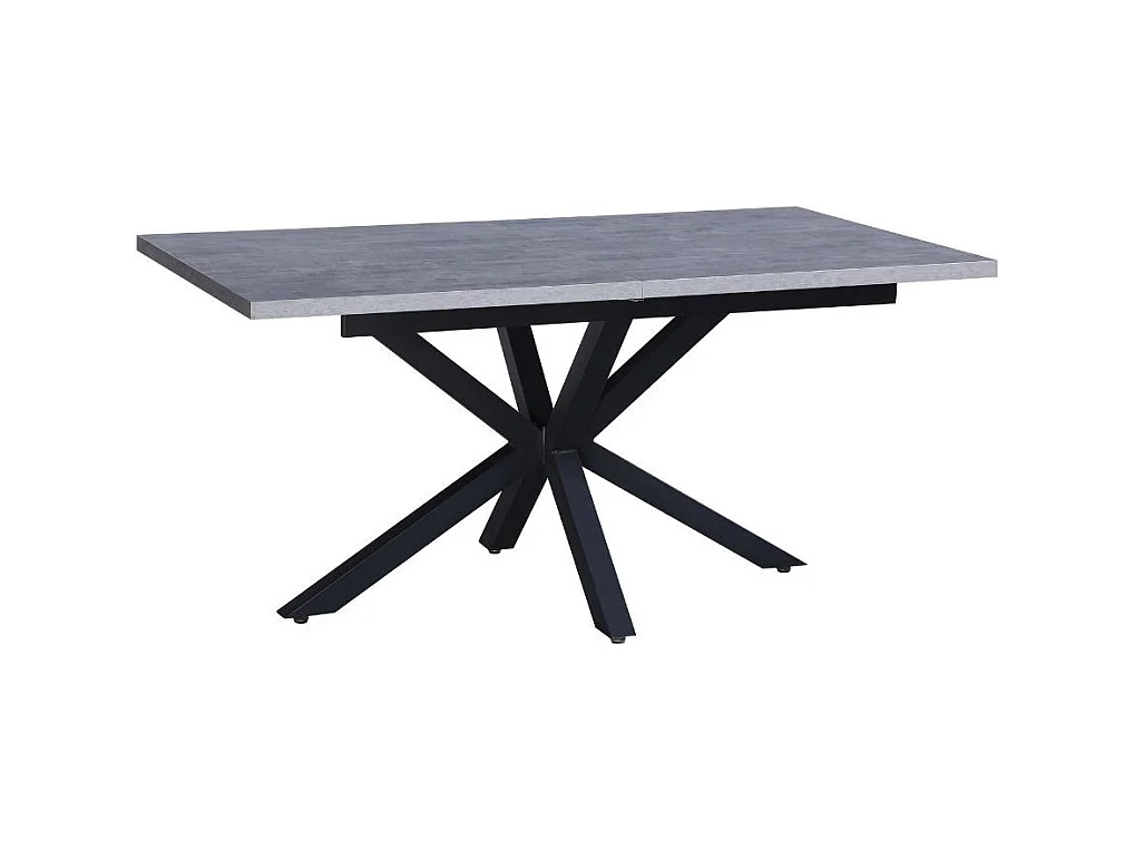 Tavolo rettangolare allungabile Rob piano cemento e gambe nere 160x90x75H