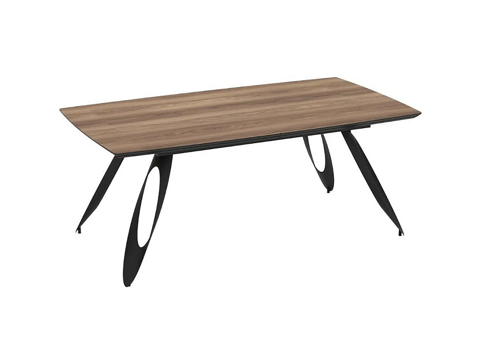 Tavolo allungabile Merkur con gambe in metallo sagomate e piano colore rovere hazar frassino 190x103x76H